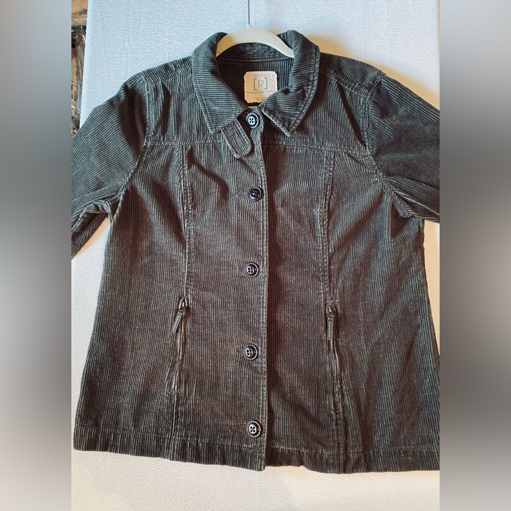 Relativity Olive Green Corduroy Fall Jacket with Pockets and Buttons Size Large - Picture 9 of 9